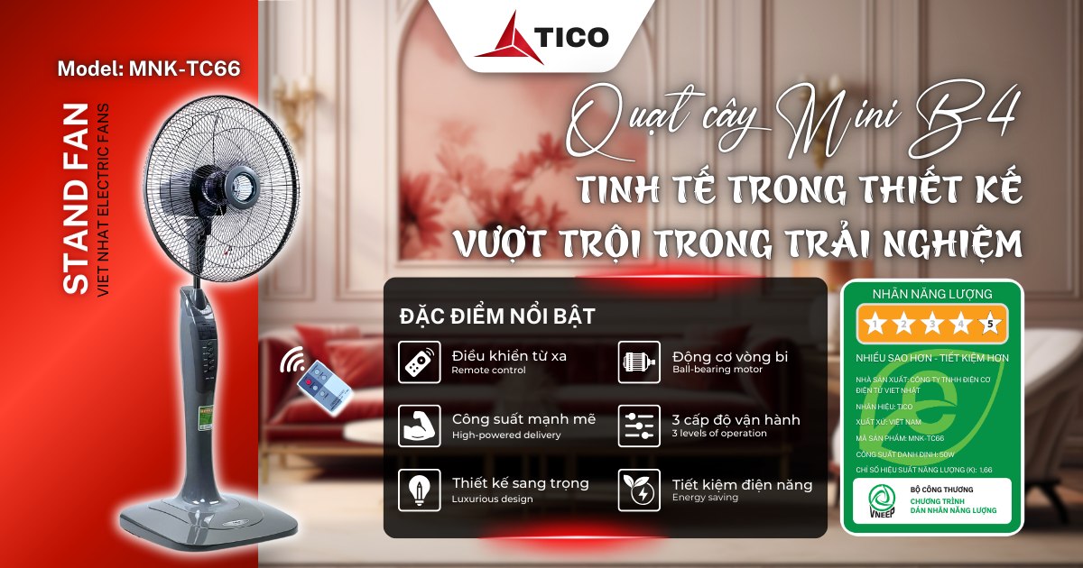 quạt cây điều khiển từ xa TICO